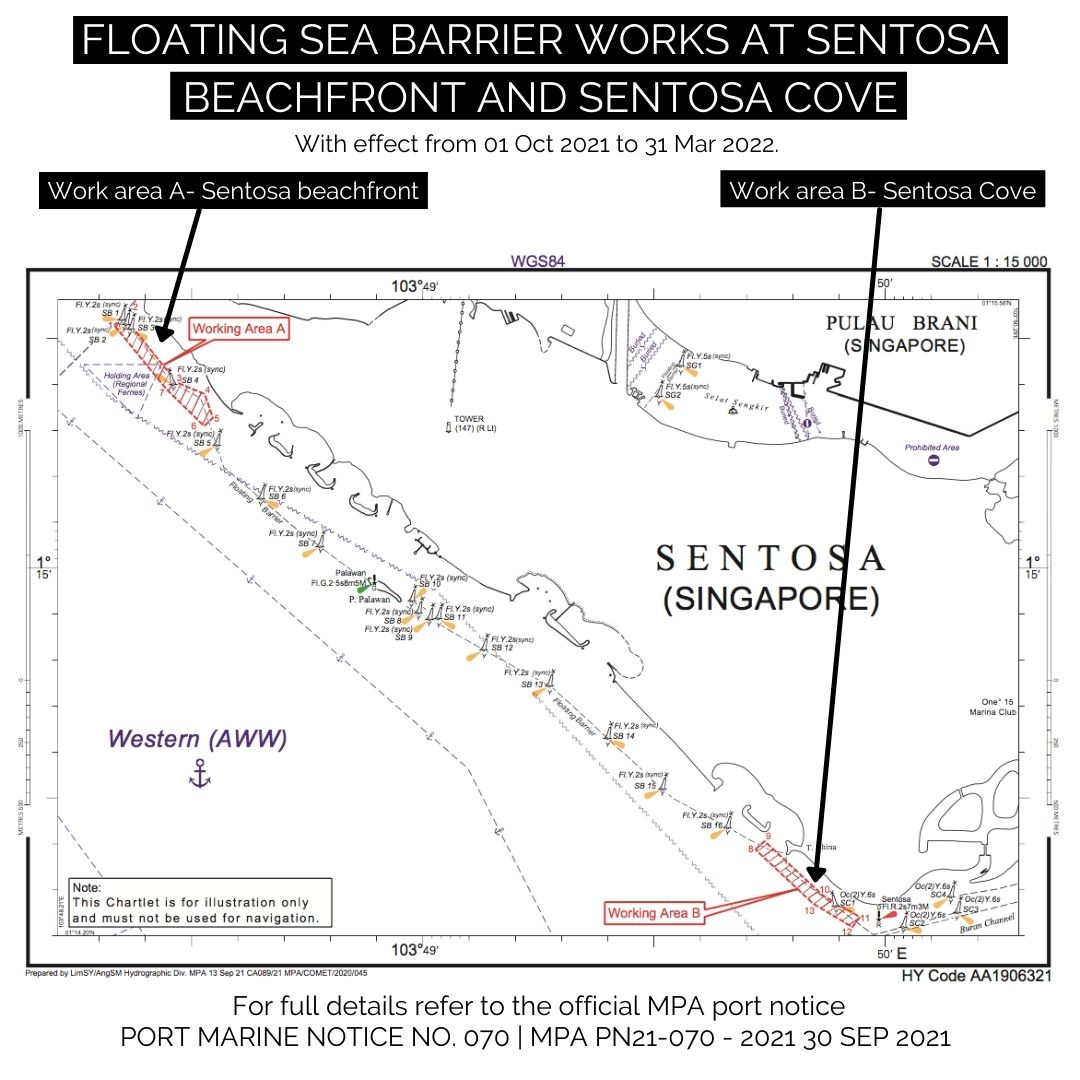 FLOATING SEA BARRIER WORKS AT SENTOSA BEACHFRONT AND SENTOSA COVE